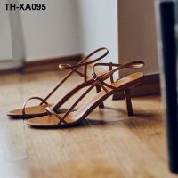 French female high-heeled sandals in the summer of 2023 the new web celebrity hollow out the female sandals sexy small word strap with sandals