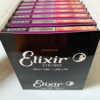 ชุดเรียนรู้อย่างสนุกสนานกีตาร์10/12ชุด/กล่องชุด Elixir St Art สำหรับกีต้าร์ไฟฟ้าอะคูสติก NANOWEB 80/20โคมไฟสีบรอนซ์เชือก Gratis Ongkir