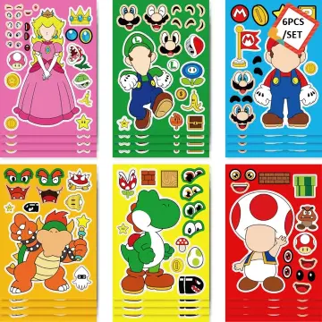 50Pcs Super Mario Stickers Mario Bros Luigi Yoshi Graffiti Waterproof  Sticker Toys for Kids on Laptop Skateboard Suitcase Bike