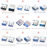 10pcs 9Types High-Speed USB 3.0 Connector AF Sink 2.2 Pin SMT/DIP USB 3.0 Socket For Laptop Charging Port