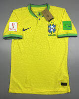 เสื้อบอล เพลเย่อ ทีมชาติ บราซิล เหย้า 2022 Player Brazil Home พร้อมอาร์ม ฟุตบอลโลก World Cup 2022 ผ้าทอเกรดดีที่สุด สีเหลือง