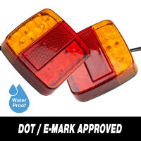 2 x Rear Tail Lights ke Stop Indicator Lamp License Number Plate Waterproof Reflector 12V Universal for Trailer Van Truck