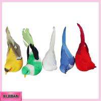 XIJIBAN 5 Pcs ขนนกและโฟมเทียม นกขนนกเทียม เล็กๆน้อยๆ สีสันสดใส รูปนกแก้วตกแต่งหลากสี สวยงามเต็มรูปแบบ นกแก้วปลอมสำหรับงานฝีมือฤดูร้อนป่าสมัยใหม่ สวนในสวน