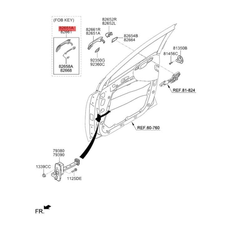 front-inductive-outside-door-handle-have-button-for-kia-sportage-2016-2021-chrome-catch-puller-handle