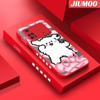 เคส JIUMOO สำหรับ Xiaomi Poco X4 Pro 5G Poco M4 Pro Poco C40รูปการ์ตูนสุดเจ๋งลูกสุนัขมีน้ำค้างแข็งโปร่งใสแข็งขอบสี่เหลี่ยมด้านข้างเคสนิ่มป้องกันกล้องปลอกซิลิโคนกันกระแทก