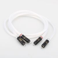 Pair 5N Silver Plated RCA Analogue Cable HIFI RCA Audio Cable For CD AMP