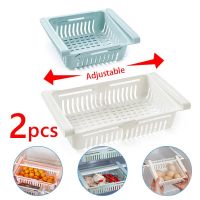 1 2Pcs Kitchen Organizer Fridge Storage Drawer Box Extendable Refrigerator Chest Shelf Home Storage Case Plastic Cabinet Shelves