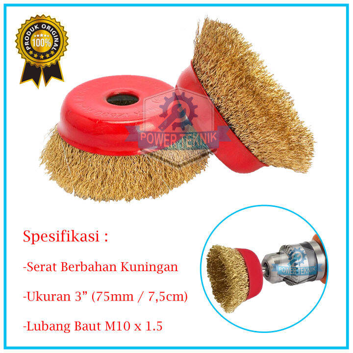 KING Cup Brush Gerinda 3 Inch Sikat Mangkok Kawat Kuningan 3