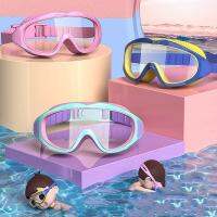 HD Anti-Fog Swim Goggles Anti-UV Glasses Adjustable Waterproof Large Frame Silicone Swimming Glasses Children Earplug 2 In 1