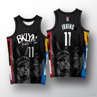 เสื้อกีฬาบาสเก็ตบอล ลายทีม Brooklyn No.11 Irving YS2 NBA พลัสไซซ์ สําหรับผู้ชาย และผู้หญิง SY2