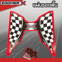 ยางปูพื้นวางเท้า รุ่น HONDA ZOOMER-X แผ่นยางพักเท้า ขอบสีแดง ลาย racing