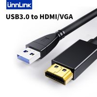 ℗☃ Unnlink USB 3.0 to HDMI or VGA Cable 1080P Adapter PC Laptop to TV Monitor Projector