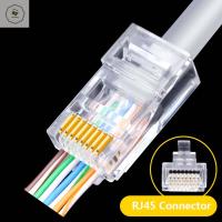 HESTING 100ชิ้น/เซ็ตปลั๊ก RJ45หัวคริสตัล CAT5E UTP เชื่อมต่อผ่านรู RJ45สายตัวเชื่อมต่อเครือข่ายปลั๊กโมดูลสายเคเบิลอีเทอร์เน็ต