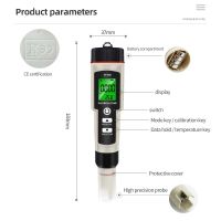 4 In 1 PH ORP H2 Temperature Hydrogen-Rich Meter Portable Pen Water Quality Purity Detector For Aquarium Pool Hydroponic