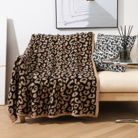 Half Wool Sheep Blanket Knitted Leopard Blanket Plush Knitted Blanket Barefoot Leopard Blanket Dream Blanket