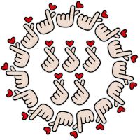 20PCS Finger Heart Patches,Korean Finger Heart Sew on Embroidery Patch, Fabric Applique Sticker Decal Pin for Jeans