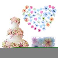 【CW】 1 Pack Edible Flowers amp;Butterfly Cupcake Topper Glutinous Rice Paper Water Wedding Party Cake Decoration Bakeware Cake Decor Tool