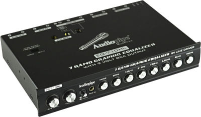 Audiopipe 7 Band Graphic Equalizer with Hi/Lo -9V Line Driver EQ-710HL