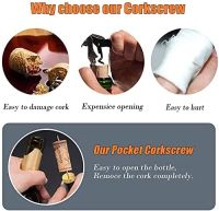 Wine Opener Travel Portable Pocket Air Pressure Pump Wine Bottle Opener Assemblable Design Corkscrew 7S Quick Bottle Opening