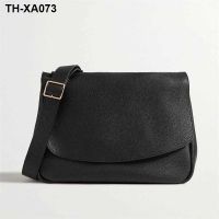 The/row general leather messenger bag for men and women younger sister how white The clamshell with big capacity single shoulder bag