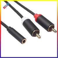 0.4ม. สายเคเบิล RCA 2 RCA ตัวผู้ถึงตัวเมีย3.5มม. สายสายออดิโออะแดปเตอร์เชื่อมหูฟัง