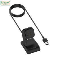 Migeet ABS PC PVC ชาร์จแบล็คฟาสต์สำหรับ Fitbit Versa 3 /Fitbit Sense แท่นวางมือถือสมาร์ทวอท์ช Accessory