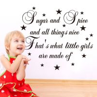 2016 Hot Sale Quotes Sugar And Spice Wall Decals Vinyl Stickers Home Decor Art Pvc Sticker For Kids Room Little Girlsbedroom