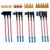 24pcs 4 types of 12V additional circuit adapters and fuse kits - tap car fuse holder with MICRO2 Mini ATC ATS thin tap adapter Fuses Accessories