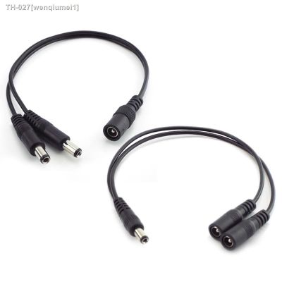 ₪卍 5.5mm 2.1mm 1 Female to 2 male way Male DC Power Splitter connector Plug extension Cable for CCTV LED strip light Supply adapter