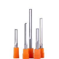 5pcs Double Flute ตรงสล็อตคาร์ไบด์มิลลิ่งคัตเตอร์ CNC Router Wood MDF Woodworking Bit SHK 1/8－4mm 5mm 6mm 8mm CEL 17-62mm