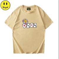 COD **Stock**Drew new mens and womens playing cards printed cotton casual short-sleeved round neck T-shirt_01