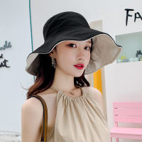 Net Red Black Reversible Fisherman Hat Womens Korean-Style Casual All-Match Japanese Summer Sun Hat Bucket Hat Tide