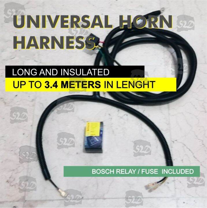 Universal Horn Harness 2.4 Meters With Relay & Fuse DIY 2 or 4 Horns