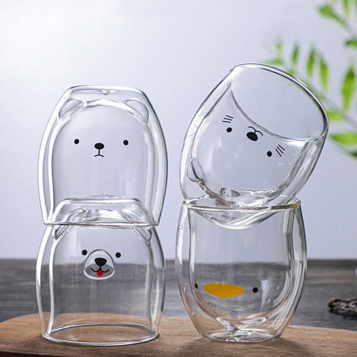 lovely-glass-mugs-bear-cat-dog-animal-double-layer-tea-milk-coffee-cup-with-round-mouth-prevent-scald-cartoon-christmas-gift