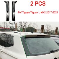 ❣2ชิ้นสำหรับ MK2 Tiguan 2017 2019 2020 2021ด้านหลังหน้าต่างสปอยเลอร์ปีกสติ๊กเกอร์หางอุปกรณ์เสริม