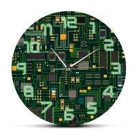 IT Circuit Board Clock Engineer Computer Electronic Chip Circuit Board Room Decor Wall Clock Unique Gift Office Decor