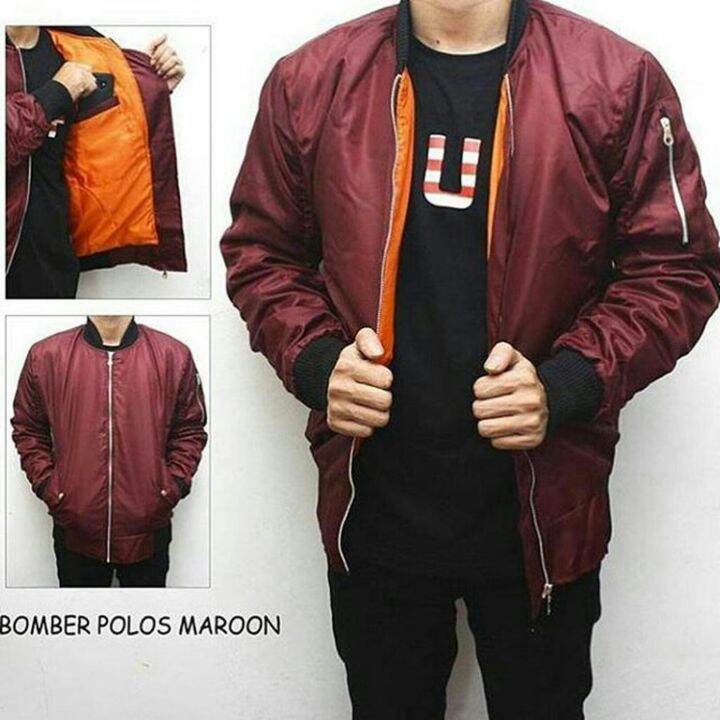 JAKET KEREN PRIA BOMBER POLOS BOLAK BALIK | Lazada Indonesia