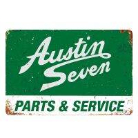 ป้ายโลหะดีบุก Austin Seven Parts Service Pub Home Vintage Retro Poster Cafe Art IXWG