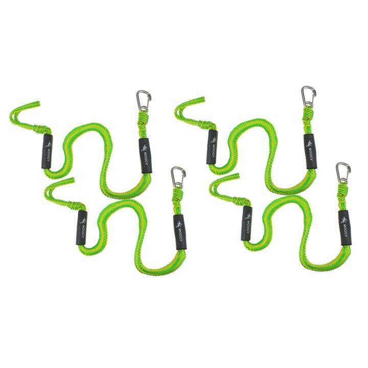 Moocy 4Pack Boat Bungee Dock Line with Hook Mooring Rope Boat for Boats Pontoon Jet Ski SeaDoo