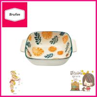 ชามเหลี่ยม2หู 5" KECH ORANGE LEAFSQUARE-SHAPED CERAMIC BOWL WITH 2 HANDLES 5" KECH ORANGE LEAF **พลาดไม่ได้แล้วจ้ะแม่**