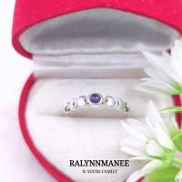 RA018 แหวนพลอยอเมทิสต์แท้ ( Amethyst ) ตัวเรือนเงินแท้ 925 ชุบทองคำขาว มีไซส์ 53,56,58 ไซส์อื่นมีค่าแก้ไซส์ 150 บาทค่ะ