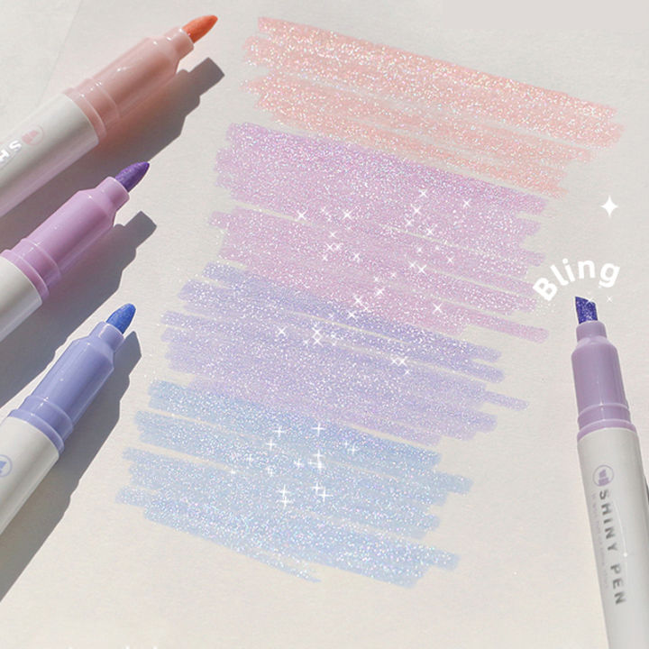 4pcs-glitter-สีเงาชุดปากกา-bling-sparkling-highlighter-marker-4-มม-แปรงสำหรับวาดภาพวาด-art-school-metallic-glitter-yrrey