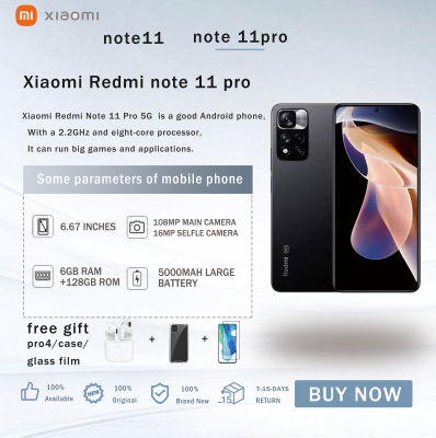 Global rom  Xiaomi Redmi Note 11 Pro 5G 6GB/8GB + 128/256GB Mediatek Dimensity 920 Dual Sim Card 108MP + 16MP 6.67 "Super AMOLED 5000MAh Fast Charging 67W,REDMI 11PRO NOTE 5กรัม