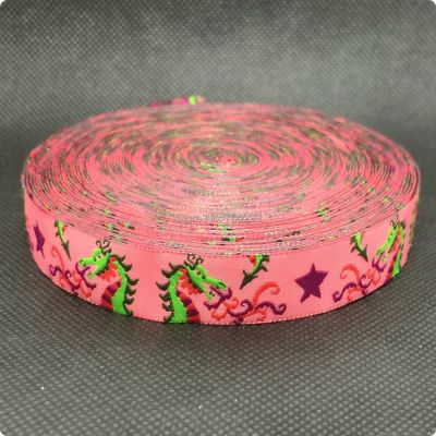 【CC】 handmade accessories Cartoon ribbon  with dragon Woven width 5/8 quot; 1.6 10yards/lot KT2015041825