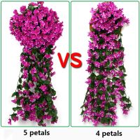 5 Petals Orchid Violet Artificial Flowers Wall Hanging Basket Simulation Fake Flower For Wedding Garden Outdoor Party DecorationTH