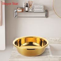 ETX1PC Useful Stainless Steel Rainbow Vegetable Basin DIY Salad Maker Mixing Bowl Round Fruit Cleaning Bowl Kitchen Cooking Tools