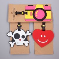 【DT】 hot  Creative Skull &amp; Camera Luggage Travel Accessories Tag Silica Gel Suitcase ID Addres Holder Baggage Boarding Tag Portable Label