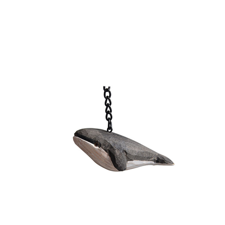 พวงกุญแจลายปลาวาฬลายไม้งานฝีมือแกะสลักไม้แกะสลักกระเป๋าเป้เครื่องประดับจี้ของขวัญของขวัญ