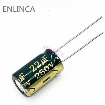 6pcs/lot S113 high frequency low impedance 250v 22UF aluminum electrolytic capacitor size 10*17 22UF 20% Electrical Circuitry Parts