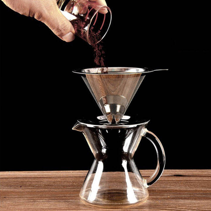 1pc Coffee Filter Holder，Pour Over Coffee Dripper, Stainless Steel